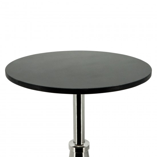 22" Metal Side Table W/ Orb Base, Nickel