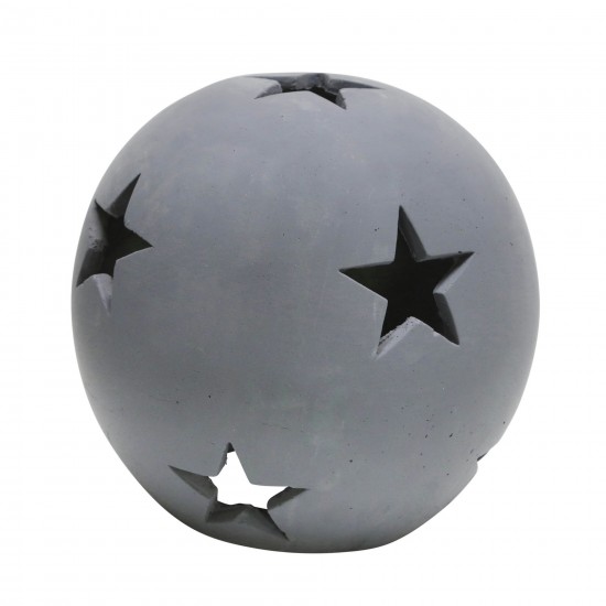 Ceramic 12" Star Orb, Matte Gray