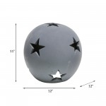 Ceramic 12" Star Orb, Matte Gray