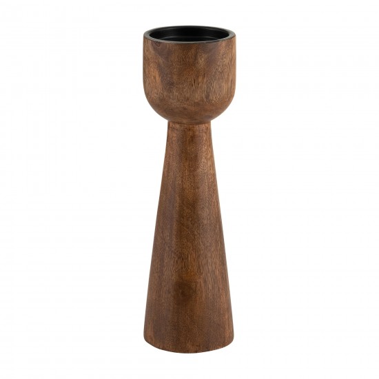 Wood, 15"h Candle Holder, Natural