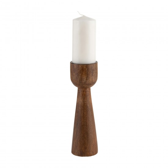 Wood, 15"h Candle Holder, Natural