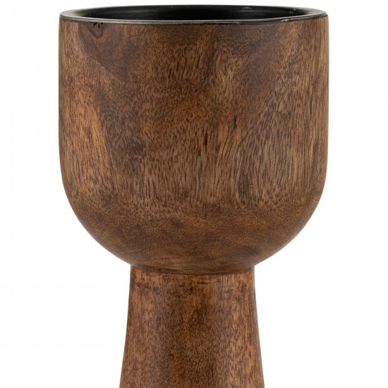 Wood, 15"h Candle Holder, Natural