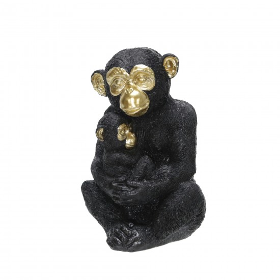 Polyresin 9" Monkey Figurine, Black