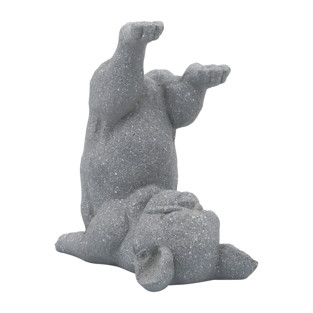 Resin, 14"h Yoga Dog, Gray