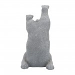 Resin, 14"h Yoga Dog, Gray