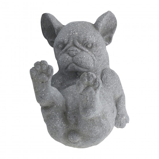 Resin, 14"h Yoga Dog, Gray