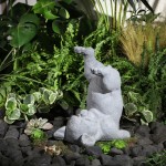 Resin, 14"h Yoga Dog, Gray