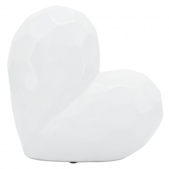 White Ceramic Heart, 8"