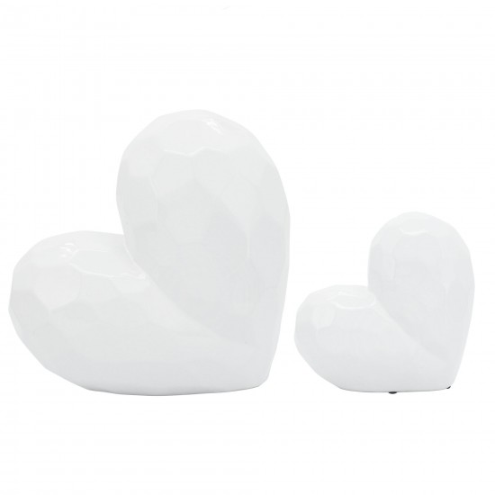 White Ceramic Heart, 8"