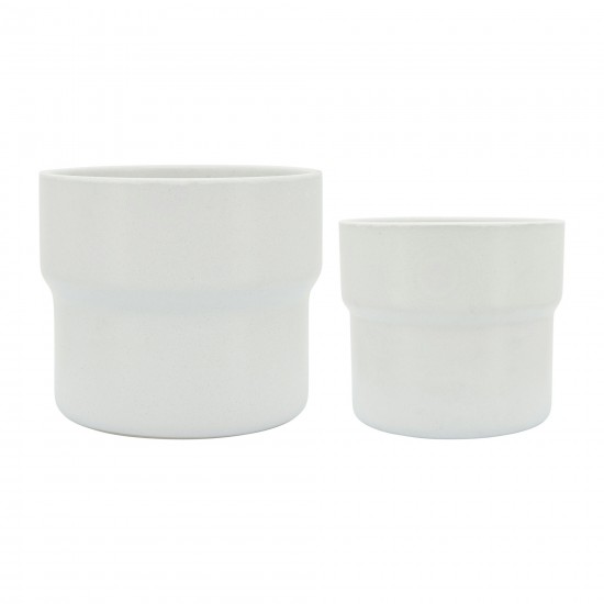 Cer, S/3 7/9/10"d Mushroom Planters, White