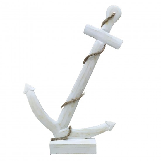 21"h Wooden Anchor, White