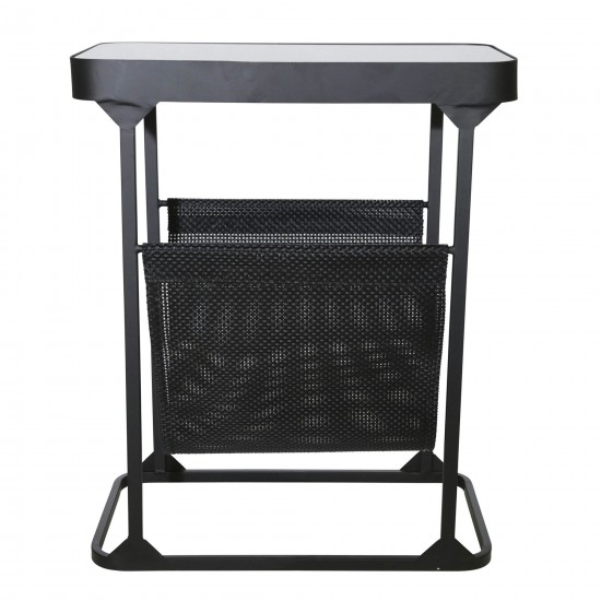 Metal 22" Magazine Rack, Black