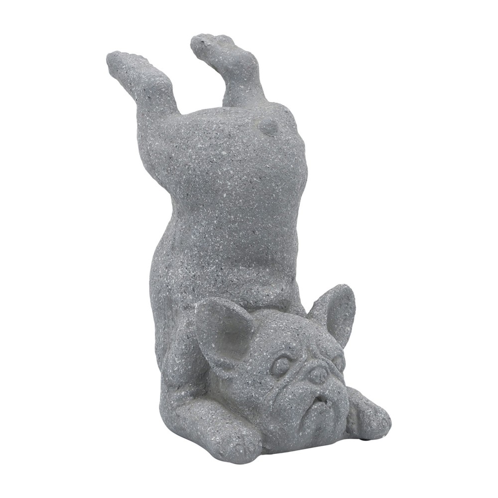 Resin, 15"h Sirsasana Dog, Gray