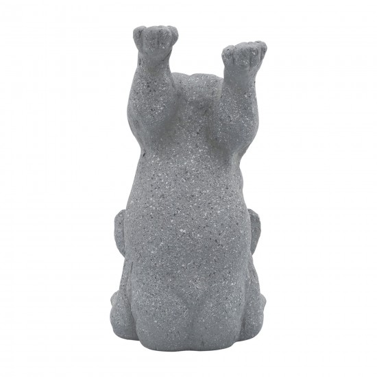 Resin, 15"h Sirsasana Dog, Gray