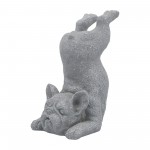 Resin, 15"h Sirsasana Dog, Gray