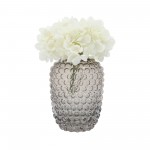 Glass, 8''h, Bubbled Vase, Brown