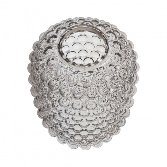 Glass, 8''h, Bubbled Vase, Brown