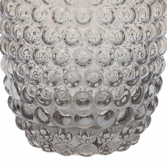 Glass, 8''h, Bubbled Vase, Brown