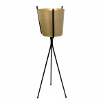 Ec Gold Metal Planter, Black Tripod 31.5"