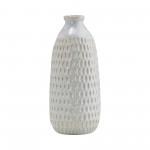 Cer, 12" Dimpled Vase, Oatmeal