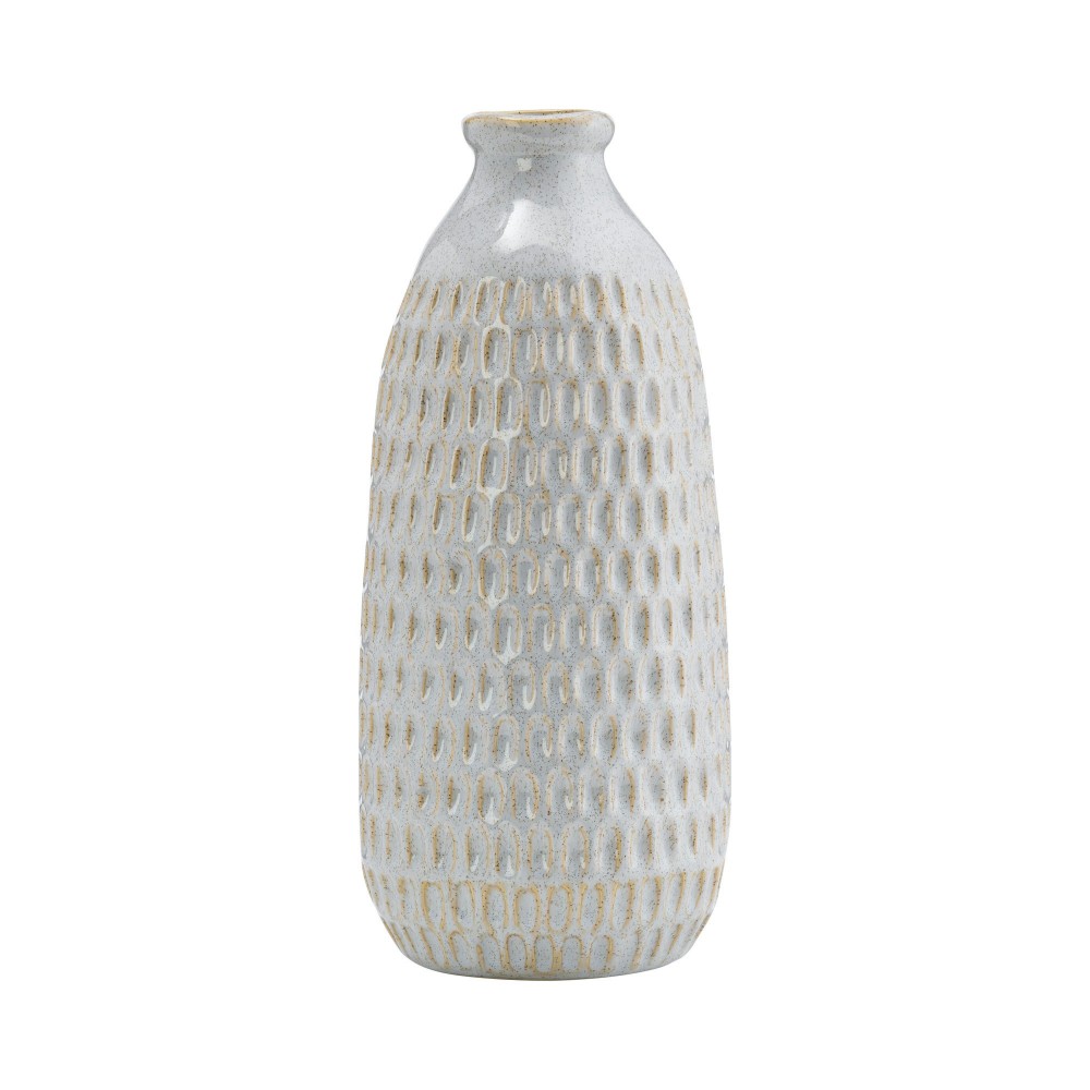 Cer, 12" Dimpled Vase, Oatmeal