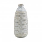 Cer, 12" Dimpled Vase, Oatmeal