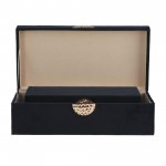 Wood, S/2 10/12" Box W/ Medallion, Navy/gold