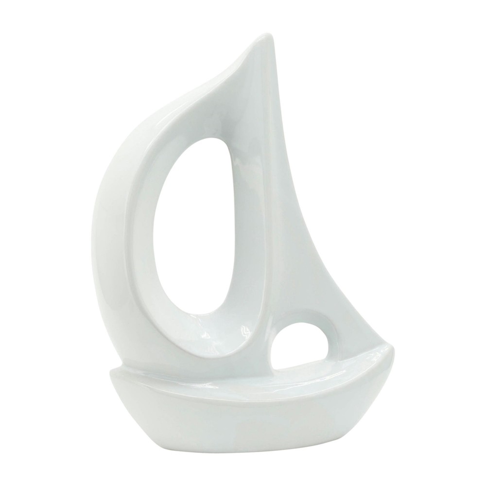 White Ceramic Sailboat 13"