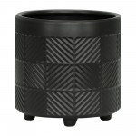 S/2 6/8" Textured Planters, Matte Black