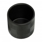 S/2 6/8" Textured Planters, Matte Black