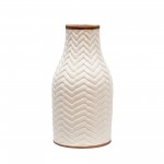 10" Chevron Vase, White