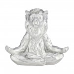 Resin 7" Yoga Lion, Silver