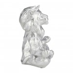 Resin 7" Yoga Lion, Silver