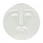 Cer, 10" Sad Face Vase, White