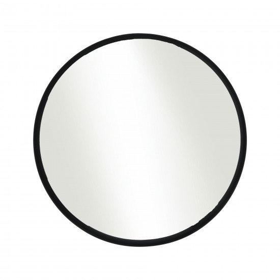 24" Round Mirror, Black Wb