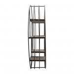 Round Wood/metal Wall Shelf