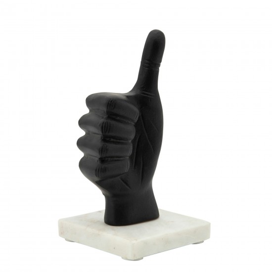 8" Metal Thumbs Up, Black