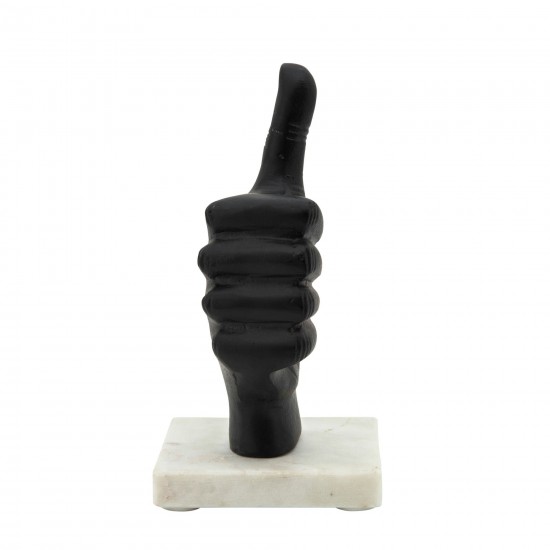 8" Metal Thumbs Up, Black