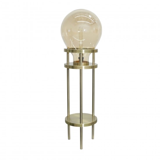 Metal / Glass 40" Bulb Floor Lamp, Gold/gold-kd