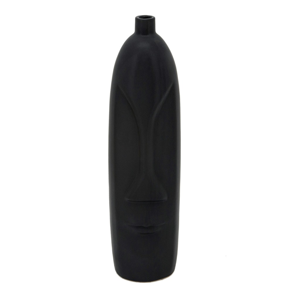 18"h Face Vase, Black