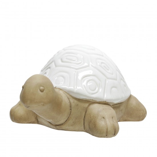13" Tortoise Deco, White