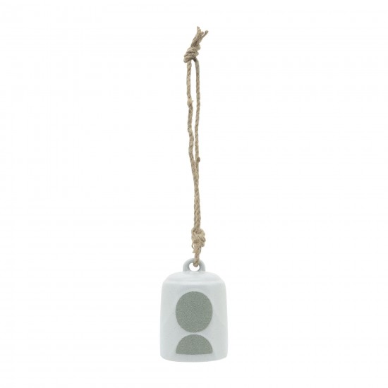 Cer, 4" Hanging Bell Circles, White/green