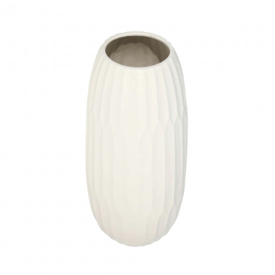 Ceramic 16" Vase , White