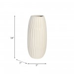 Ceramic 16" Vase , White