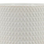 Ceramic 10" Chevron Planter On Stand, Ivory