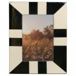 Resin, 4x6 Geometric Photo Frame, Black/white