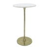 Metal, 24"h Round Drink Table, Gold/white