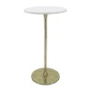 Metal, 24"h Round Drink Table, Gold/white