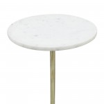 Metal, 24"h Round Drink Table, Gold/white