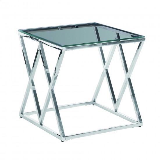 Silver/glass Diamond Accent Table, Kd